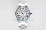 Swiss Replica Cartier Ronde de Cartier Stainless Steel Watch Case White Dial Stainless Steel Strap Silver Bezel 42mm